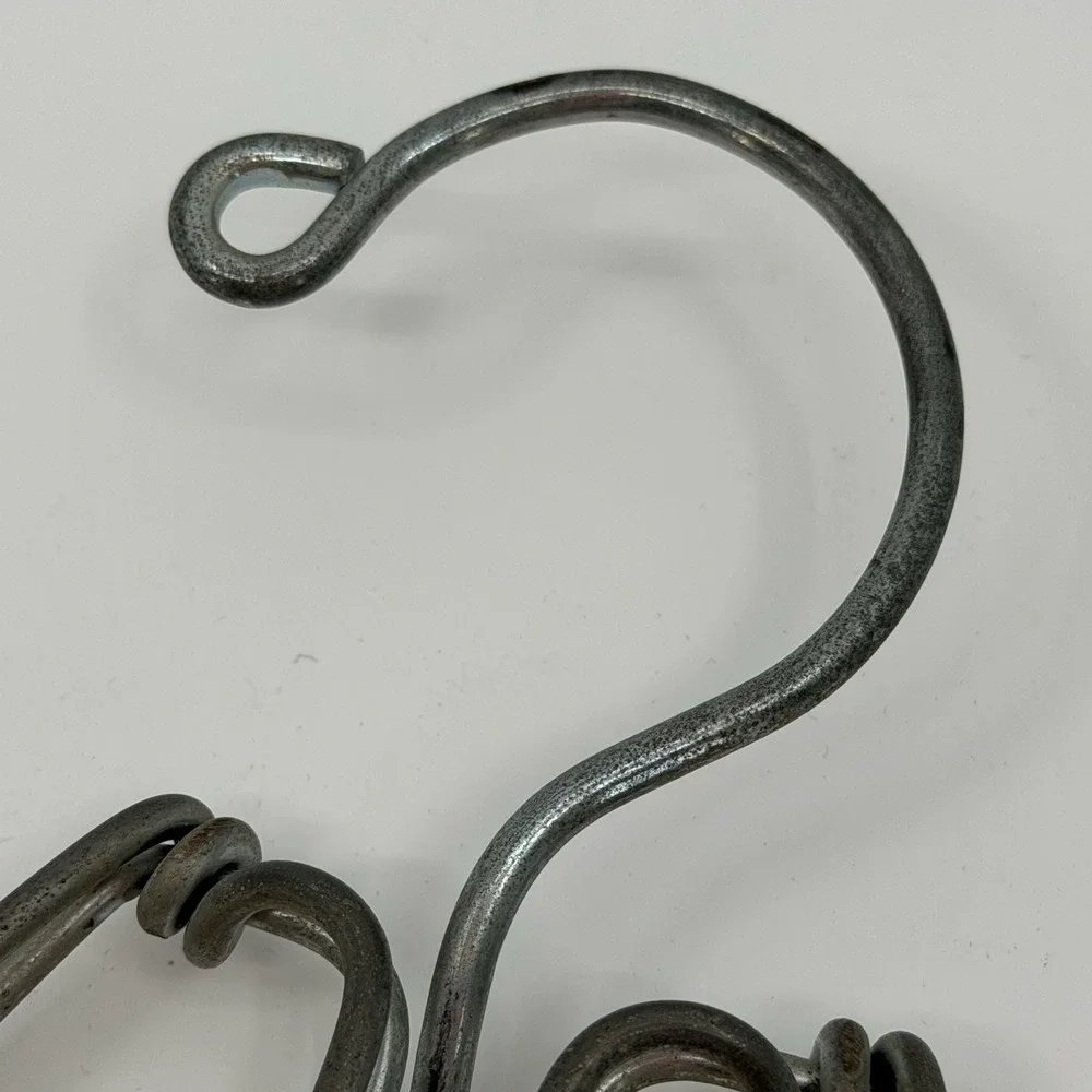 Vtg Setwell Clamp Pants Hangers LOT of 3 Wooden Metal Hook MCM Retro Clamping